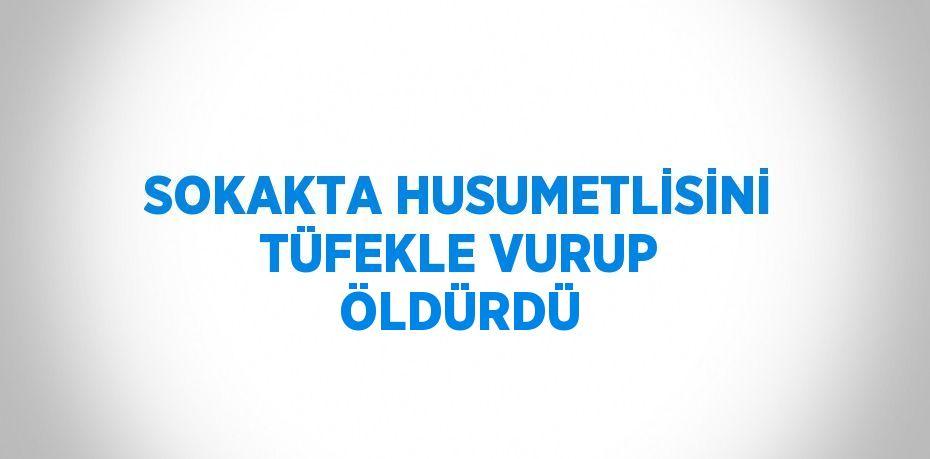 SOKAKTA HUSUMETLİSİNİ TÜFEKLE VURUP ÖLDÜRDÜ