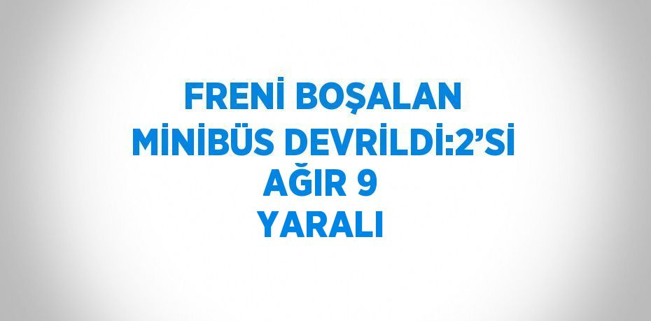 FRENİ BOŞALAN MİNİBÜS DEVRİLDİ:2’Sİ AĞIR 9 YARALI