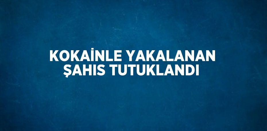 KOKAİNLE YAKALANAN ŞAHIS TUTUKLANDI