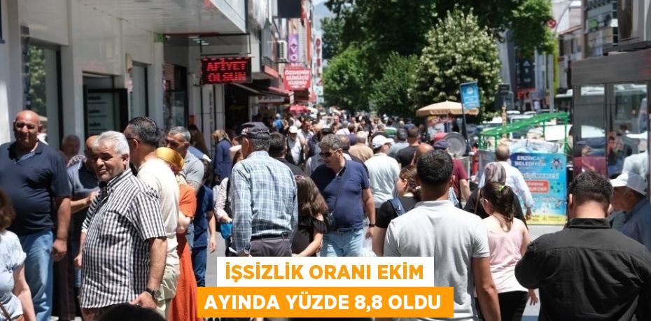 İŞSİZLİK ORANI EKİM AYINDA YÜZDE 8,8 OLDU