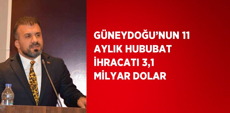 GÜNEYDOĞU’NUN 11 AYLIK HUBUBAT İHRACATI 3,1 MİLYAR DOLAR