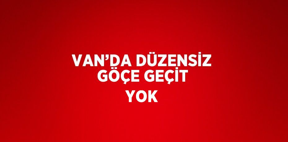 VAN’DA DÜZENSİZ GÖÇE GEÇİT YOK