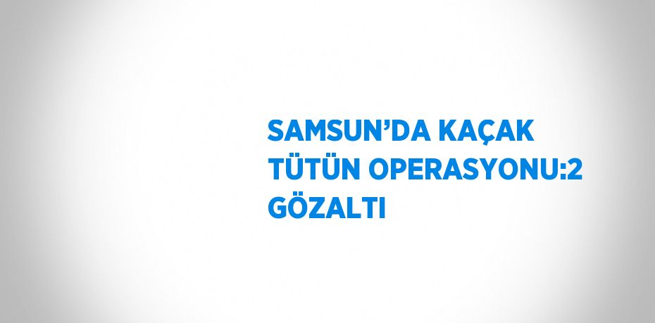 SAMSUN’DA KAÇAK TÜTÜN OPERASYONU:2 GÖZALTI