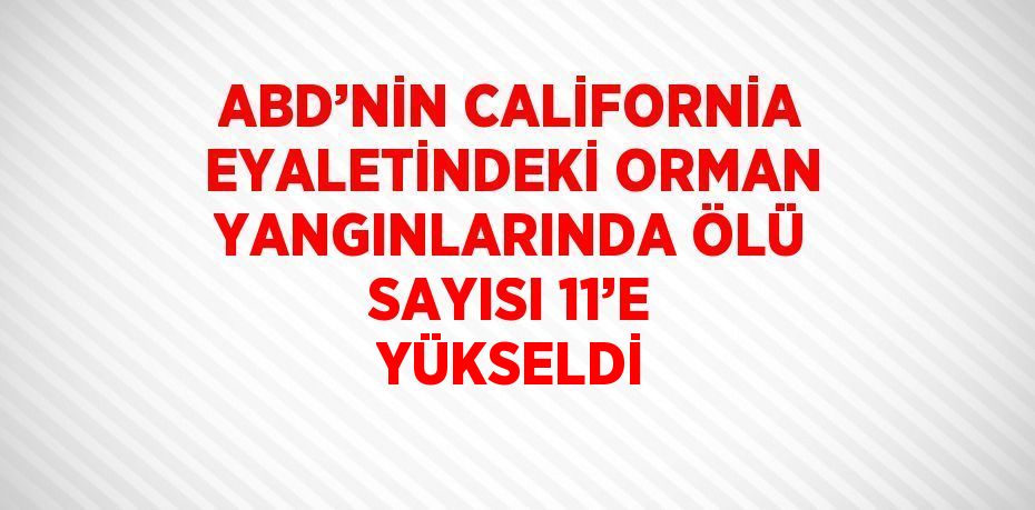 ABD’NİN CALİFORNİA EYALETİNDEKİ ORMAN YANGINLARINDA ÖLÜ SAYISI 11’E YÜKSELDİ