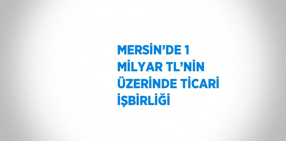 MERSİN’DE 1 MİLYAR TL’NİN ÜZERİNDE TİCARİ İŞBİRLİĞİ