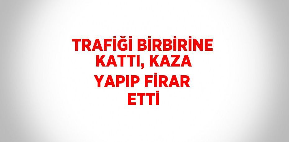 TRAFİĞİ BİRBİRİNE KATTI, KAZA YAPIP FİRAR ETTİ