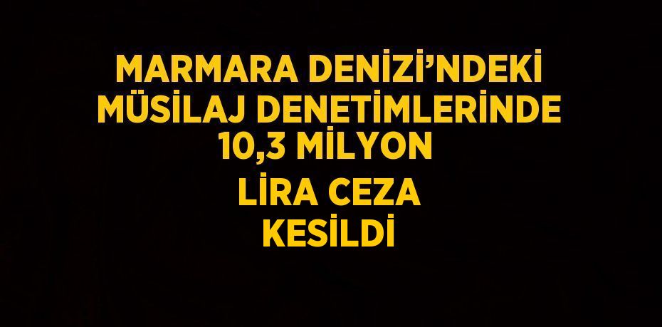 MARMARA DENİZİ’NDEKİ MÜSİLAJ DENETİMLERİNDE 10,3 MİLYON LİRA CEZA KESİLDİ