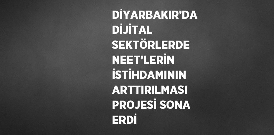 DİYARBAKIR’DA DİJİTAL SEKTÖRLERDE NEET’LERİN İSTİHDAMININ ARTTIRILMASI PROJESİ SONA ERDİ