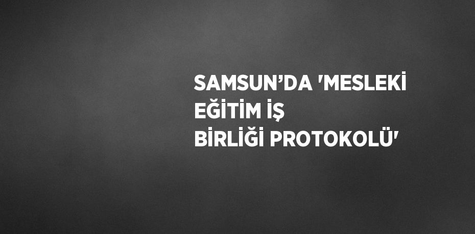 SAMSUN’DA 'MESLEKİ EĞİTİM İŞ BİRLİĞİ PROTOKOLÜ'