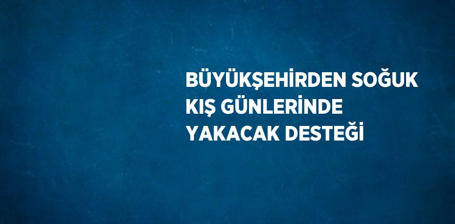 BÜYÜKŞEHİRDEN SOĞUK KIŞ GÜNLERİNDE YAKACAK DESTEĞİ