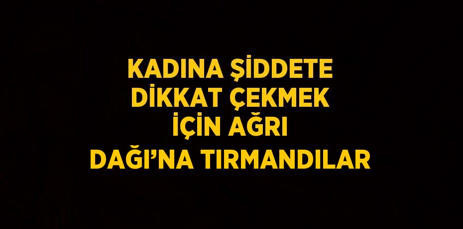 KADINA ŞİDDETE DİKKAT ÇEKMEK İÇİN AĞRI DAĞI’NA TIRMANDILAR