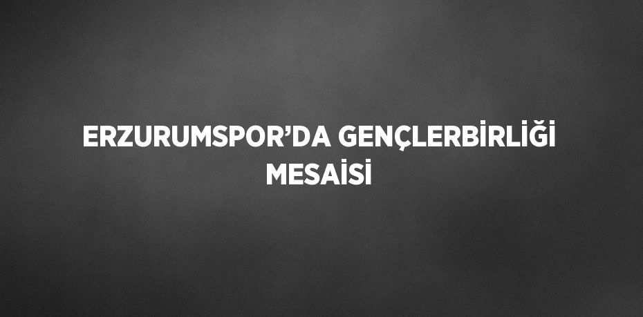 ERZURUMSPOR’DA GENÇLERBİRLİĞİ MESAİSİ