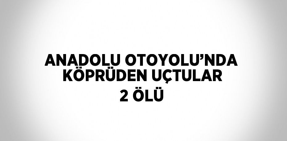 ANADOLU OTOYOLU’NDA KÖPRÜDEN UÇTULAR 2 ÖLÜ