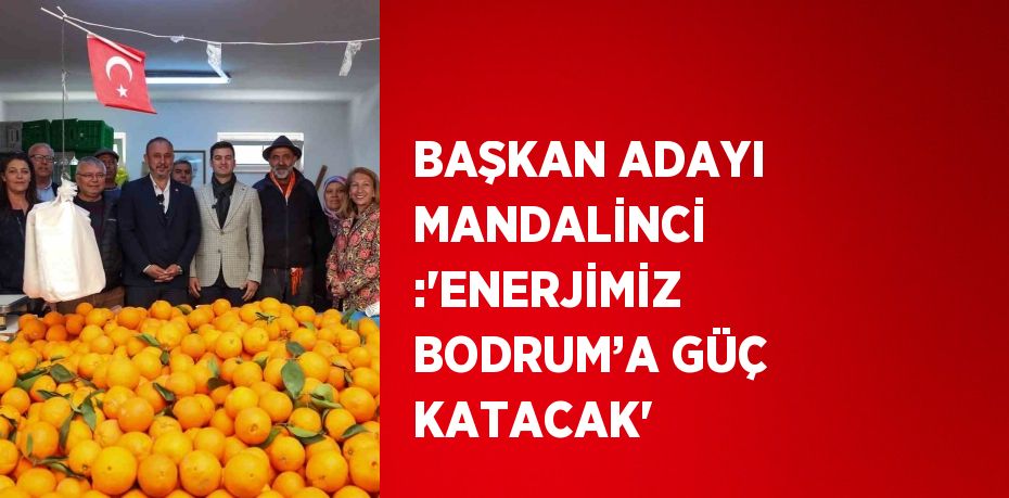 BAŞKAN ADAYI MANDALİNCİ :'ENERJİMİZ BODRUM’A GÜÇ KATACAK'