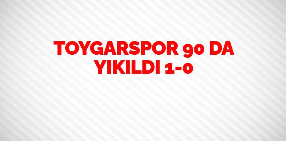 TOYGARSPOR 90 DA YIKILDI      1-0