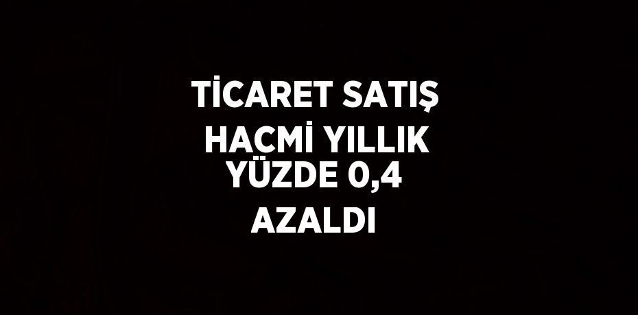 TİCARET SATIŞ HACMİ YILLIK YÜZDE 0,4 AZALDI