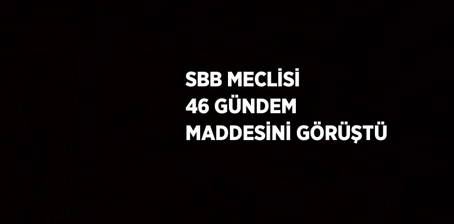 SBB MECLİSİ 46 GÜNDEM MADDESİNİ GÖRÜŞTÜ