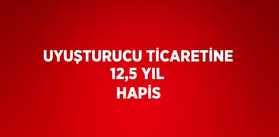 UYUŞTURUCU TİCARETİNE 12,5 YIL HAPİS