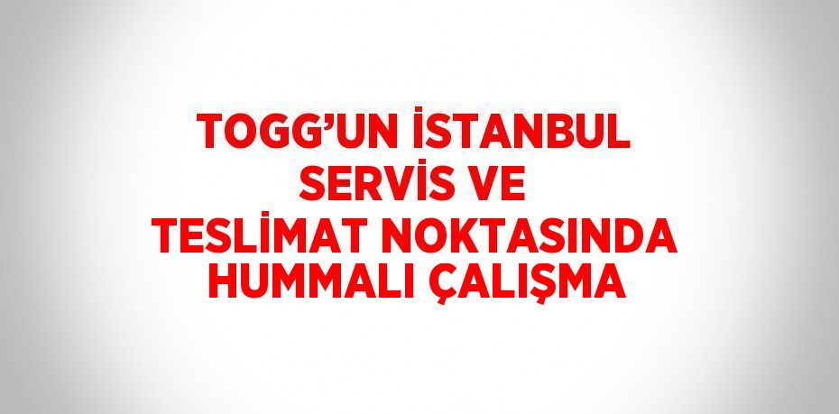 TOGG’UN İSTANBUL SERVİS VE TESLİMAT NOKTASINDA HUMMALI ÇALIŞMA