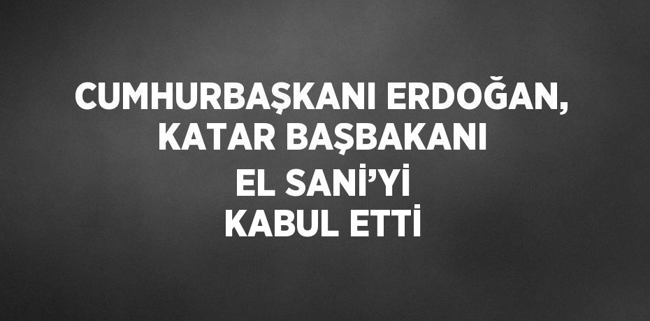 CUMHURBAŞKANI ERDOĞAN, KATAR BAŞBAKANI EL SANİ’Yİ KABUL ETTİ