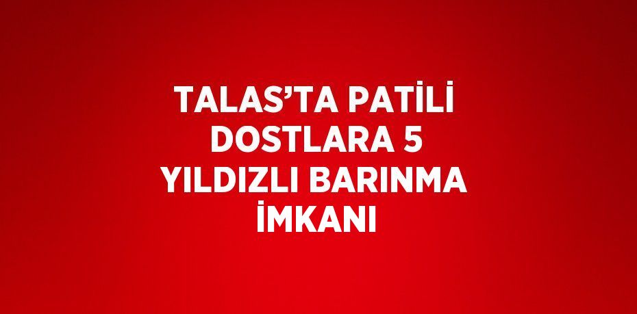 TALAS’TA PATİLİ DOSTLARA 5 YILDIZLI BARINMA İMKANI