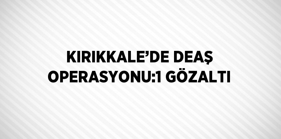 KIRIKKALE’DE DEAŞ OPERASYONU:1 GÖZALTI