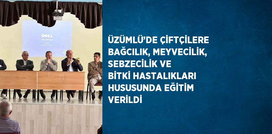 ÜZÜMLÜ’DE ÇİFTÇİLERE BAĞCILIK, MEYVECİLİK, SEBZECİLİK VE BİTKİ HASTALIKLARI HUSUSUNDA EĞİTİM VERİLDİ