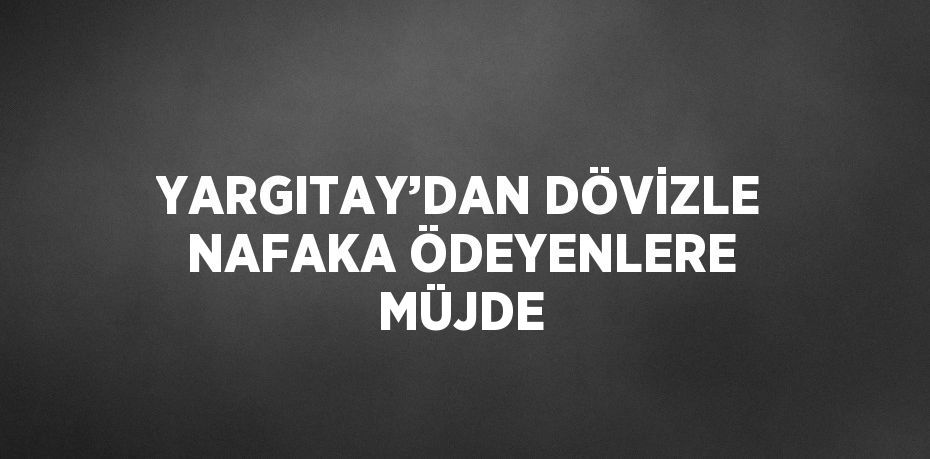 YARGITAY’DAN DÖVİZLE NAFAKA ÖDEYENLERE MÜJDE