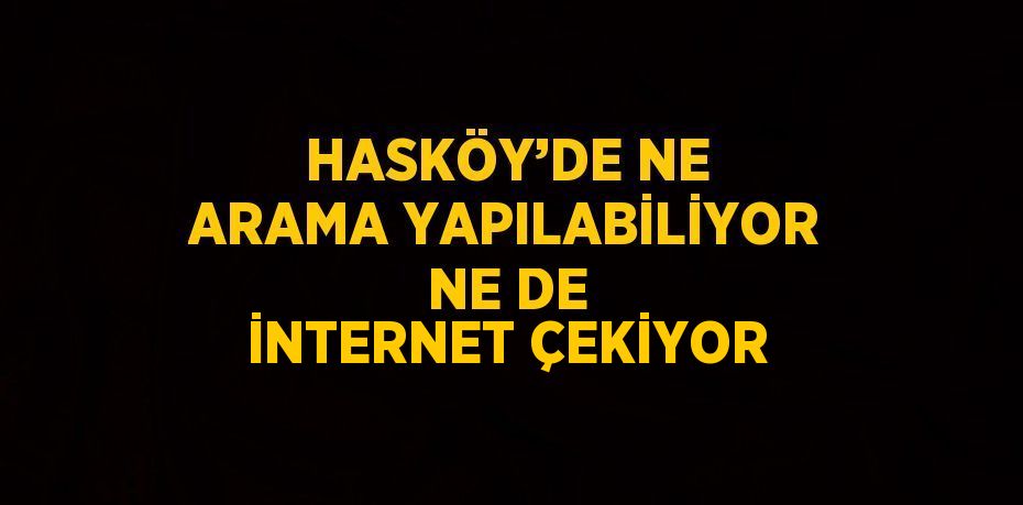 HASKÖY’DE NE ARAMA YAPILABİLİYOR NE DE İNTERNET ÇEKİYOR