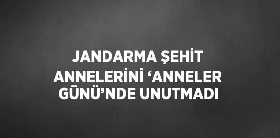 JANDARMA ŞEHİT ANNELERİNİ ‘ANNELER GÜNÜ’NDE UNUTMADI
