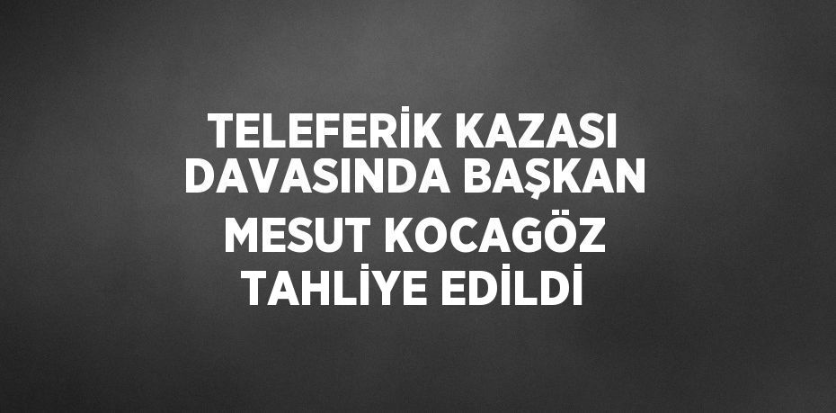 TELEFERİK KAZASI DAVASINDA BAŞKAN MESUT KOCAGÖZ TAHLİYE EDİLDİ