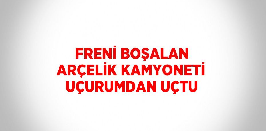 FRENİ BOŞALAN ARÇELİK KAMYONETİ UÇURUMDAN UÇTU