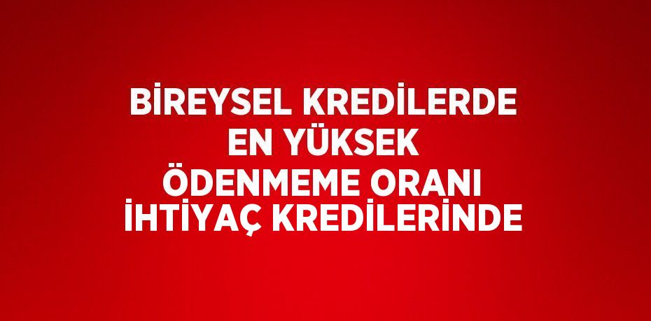 BİREYSEL KREDİLERDE EN YÜKSEK ÖDENMEME ORANI İHTİYAÇ KREDİLERİNDE