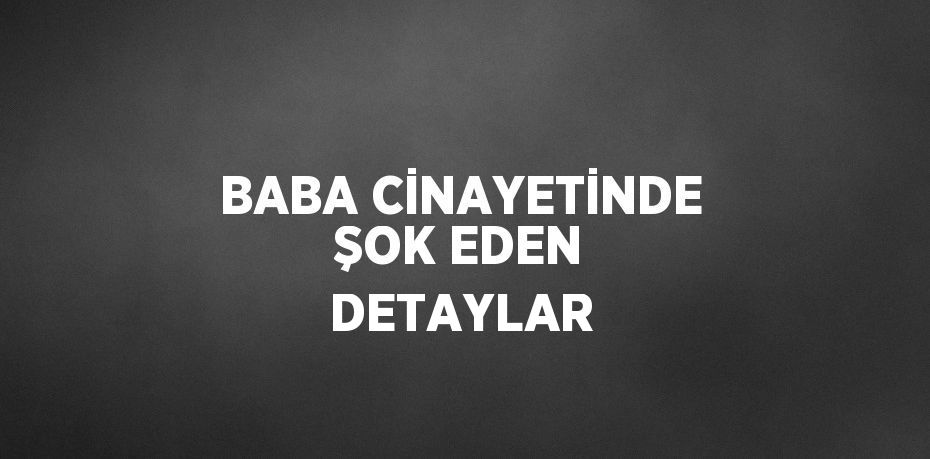 BABA CİNAYETİNDE ŞOK EDEN DETAYLAR