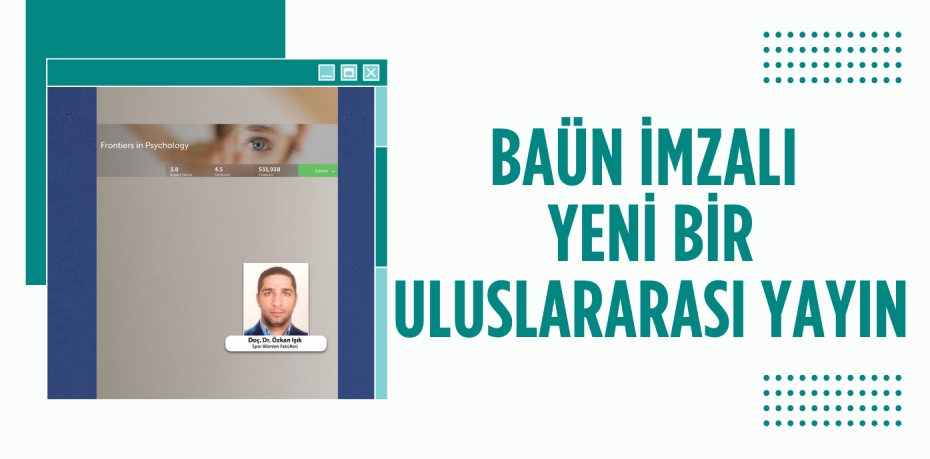 BAÜN İMZALI YENİ BİR ULUSLARARASI YAYIN