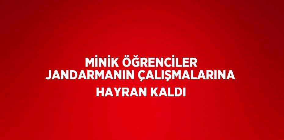 MİNİK ÖĞRENCİLER JANDARMANIN ÇALIŞMALARINA HAYRAN KALDI