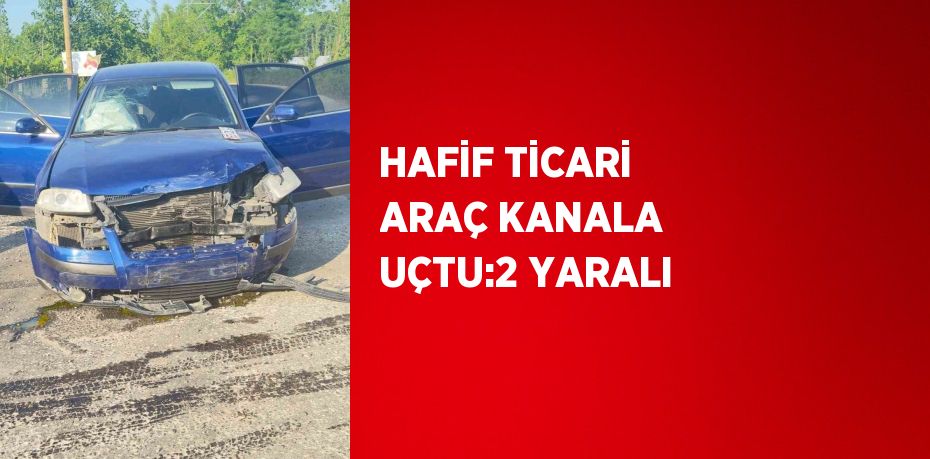 HAFİF TİCARİ ARAÇ KANALA UÇTU:2 YARALI
