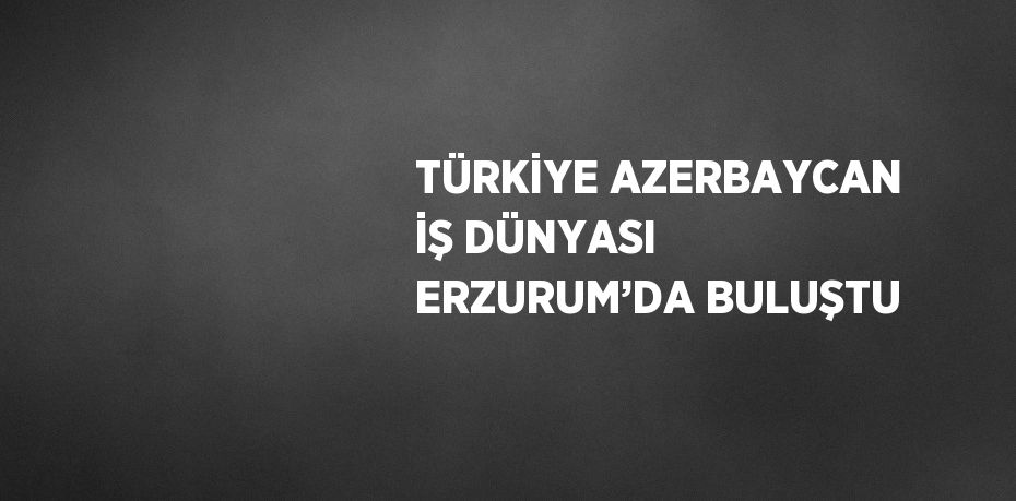 TÜRKİYE AZERBAYCAN İŞ DÜNYASI ERZURUM’DA BULUŞTU