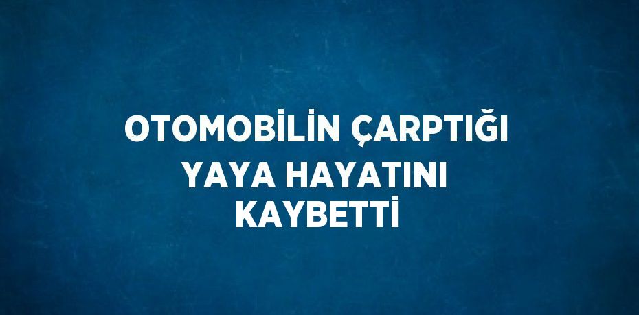 OTOMOBİLİN ÇARPTIĞI YAYA HAYATINI KAYBETTİ