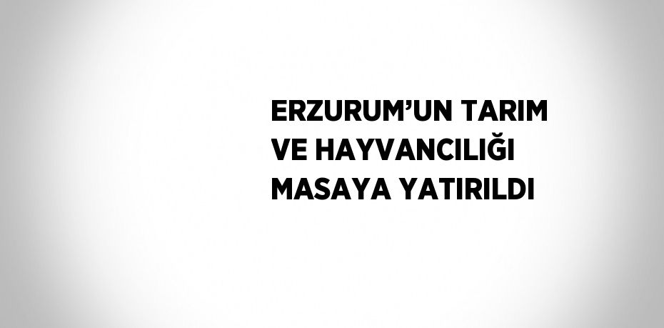 ERZURUM’UN TARIM VE HAYVANCILIĞI MASAYA YATIRILDI