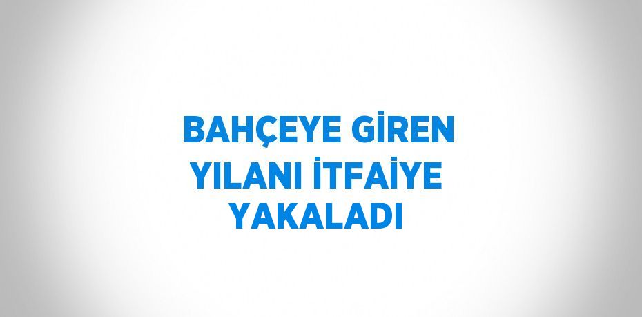 BAHÇEYE GİREN YILANI İTFAİYE YAKALADI