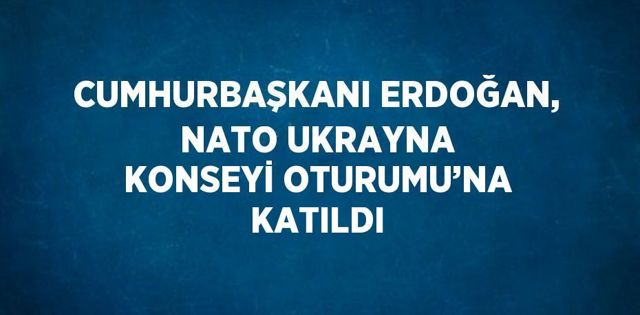 CUMHURBAŞKANI ERDOĞAN, NATO UKRAYNA KONSEYİ OTURUMU’NA KATILDI