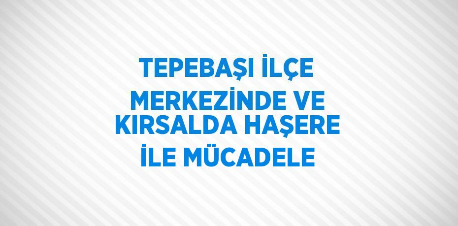 TEPEBAŞI İLÇE MERKEZİNDE VE KIRSALDA HAŞERE İLE MÜCADELE