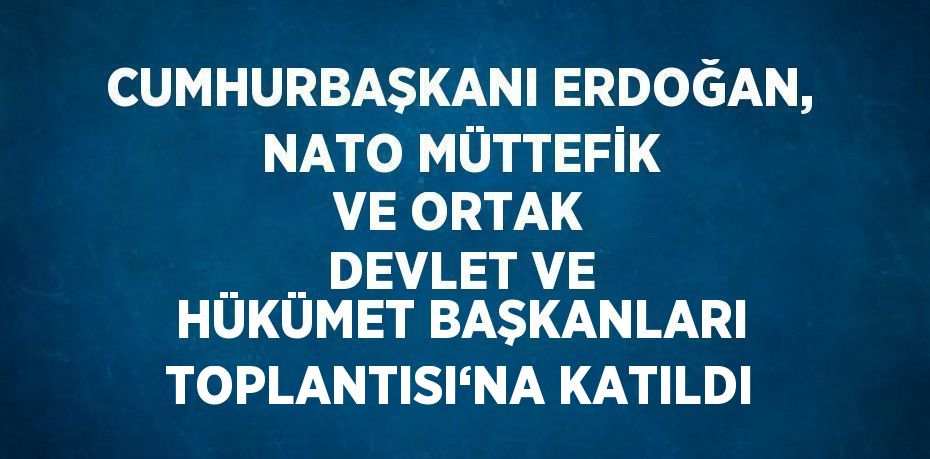 CUMHURBAŞKANI ERDOĞAN, NATO MÜTTEFİK VE ORTAK DEVLET VE HÜKÜMET BAŞKANLARI TOPLANTISI‘NA KATILDI