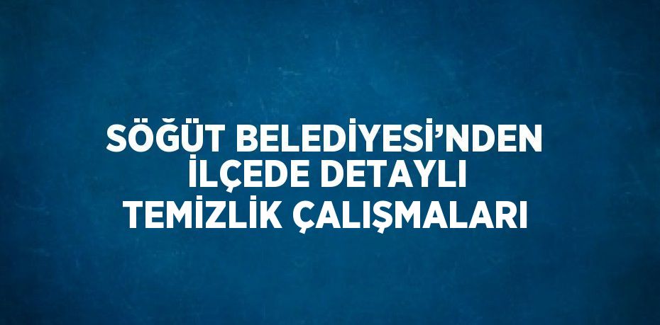 SÖĞÜT BELEDİYESİ’NDEN İLÇEDE DETAYLI TEMİZLİK ÇALIŞMALARI