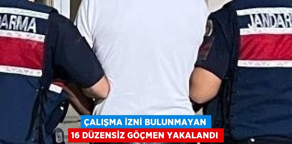 ÇALIŞMA İZNİ BULUNMAYAN 16 DÜZENSİZ GÖÇMEN YAKALANDI