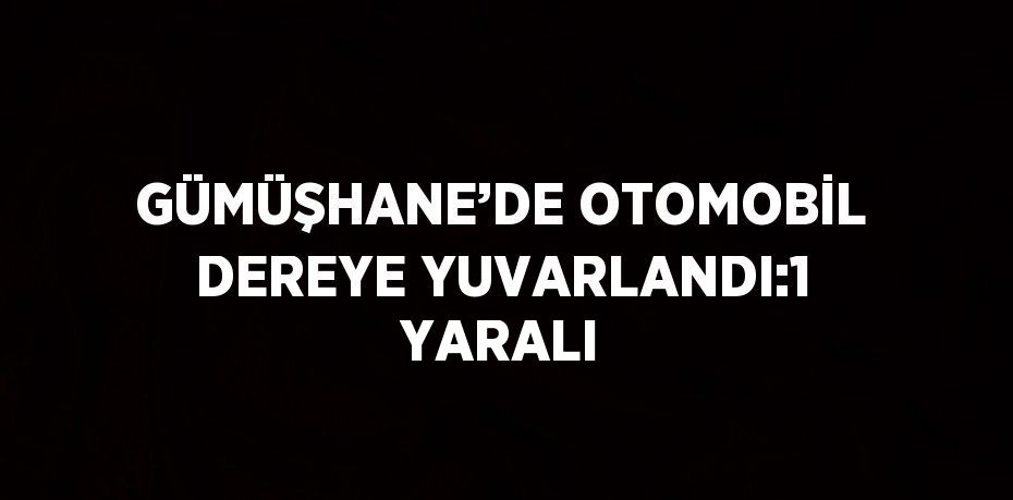 GÜMÜŞHANE’DE OTOMOBİL DEREYE YUVARLANDI:1 YARALI