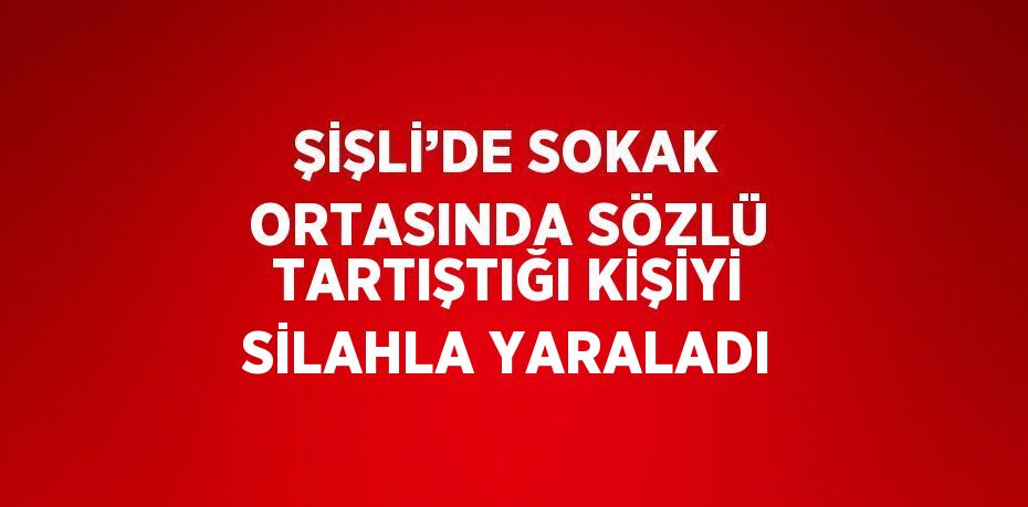 ŞİŞLİ’DE SOKAK ORTASINDA SÖZLÜ TARTIŞTIĞI KİŞİYİ SİLAHLA YARALADI