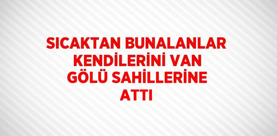 SICAKTAN BUNALANLAR KENDİLERİNİ VAN GÖLÜ SAHİLLERİNE ATTI