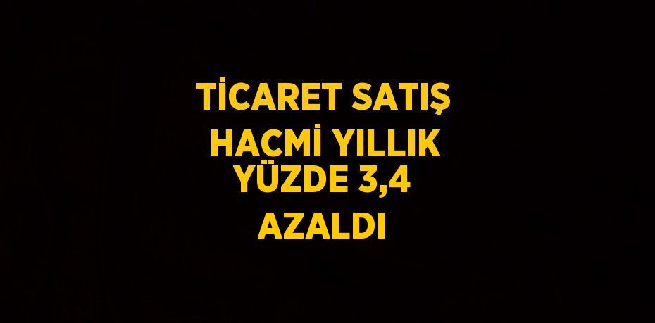 TİCARET SATIŞ HACMİ YILLIK YÜZDE 3,4 AZALDI